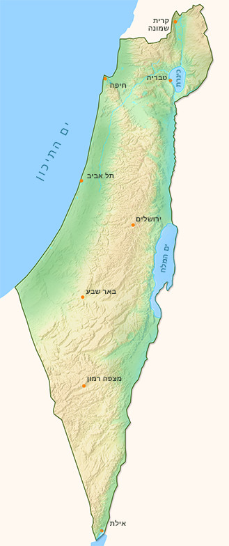 general.map of israel